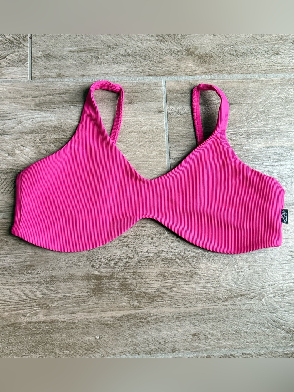 Tiger Friday Ribbed  Hot Pink Bralette Top - Lightweight Support